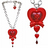 "BLEEDING HEARTS" SKULL HEART PENDANT NECKLACE