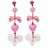  "I LOVE HEARTS" TRANSLUCENT LUCITE DUSTER EARRINGS