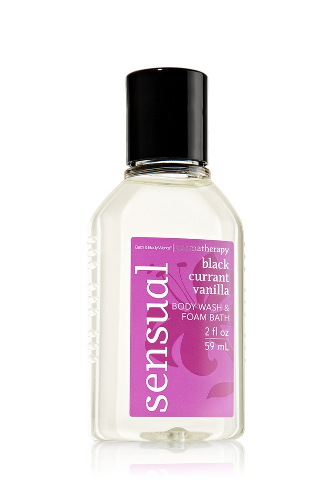 Bath & Body Works Sensual - Black Currant Vanilla Aromatherapy Travel-Size Body Wash & Foam Bath