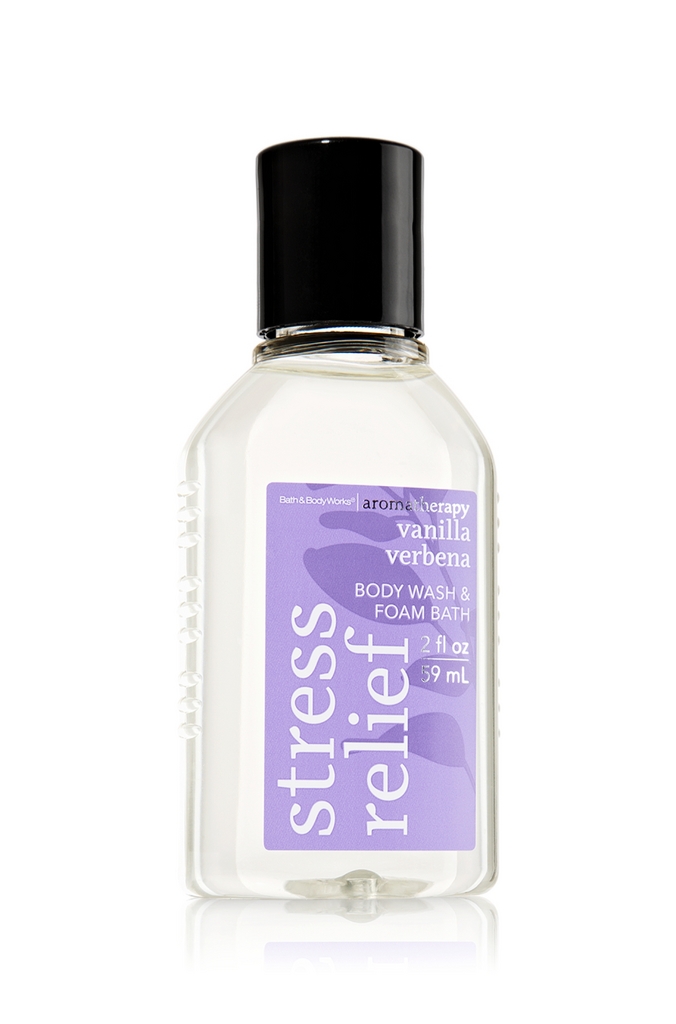 Bath & Body Works Stress Relief - Vanilla Verbena Aromatherapy Travel-Size Body Wash & Foam Bath