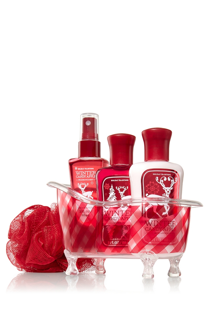Bath & Body Works Winter Candy Apple Signature Collection Mini Splish Splash Gift Set