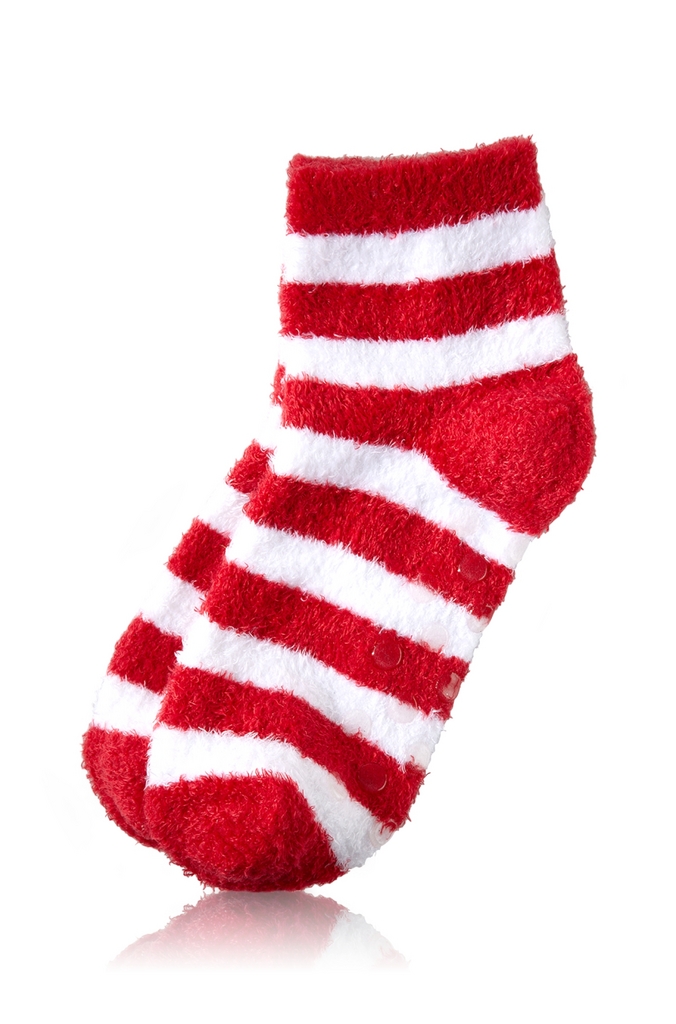 Bath & Body Works Accessories Mistle-toes Shea Infused Lounge Socks Red Stripe