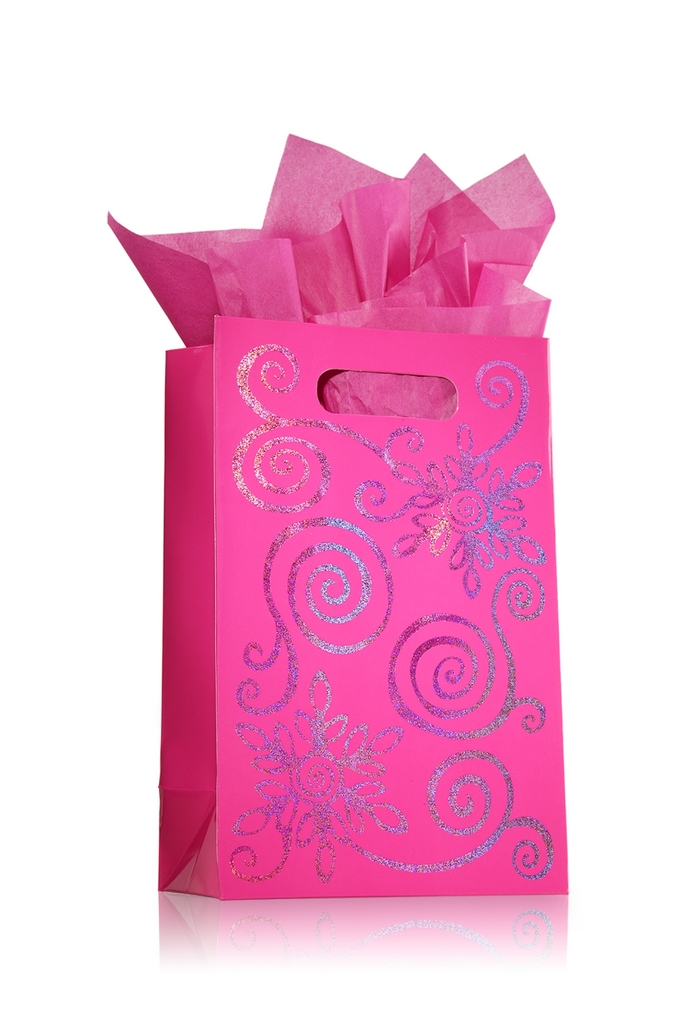 Bath & Body Works Accessories Small Gift Bag Pink Snowflower