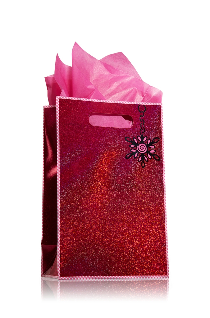 Bath & Body Works Accessories Small Gift Bag Red Holograph