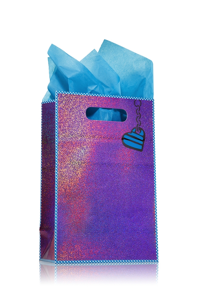 Bath & Body Works Accessories Small Gift Bag Purple Holograph