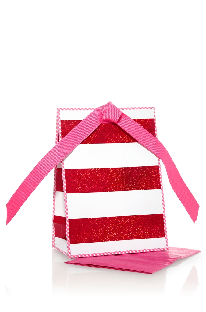 Bath & Body Works Accessories Mini Gift Bag Red Stripe