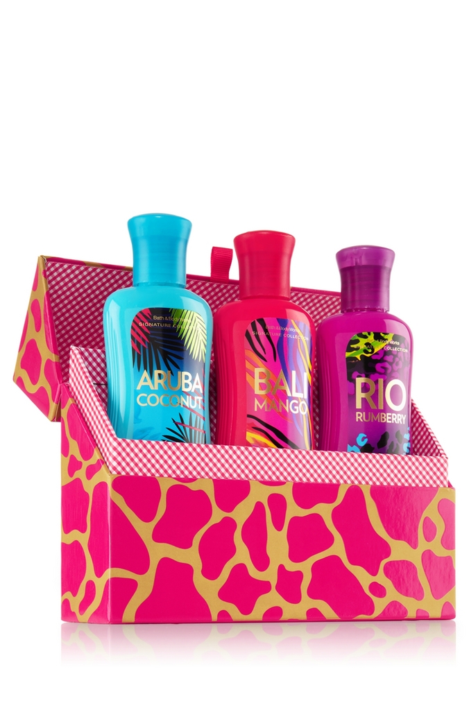 Bath & Body Works Signature Collection Tropical Lotion Gift Box Pink