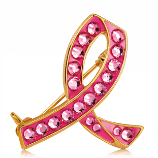 Estée Lauder Jeweled Pink Ribbon Pin