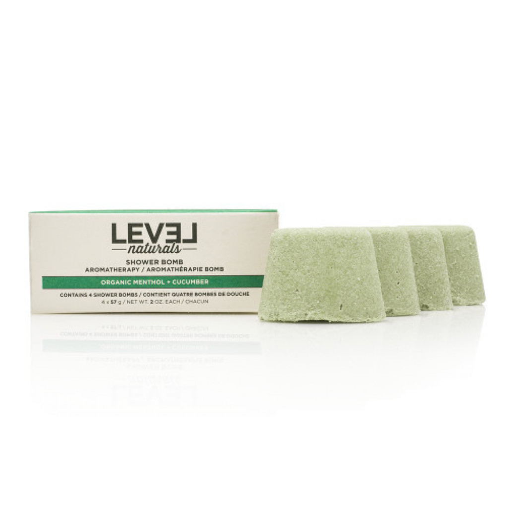 Level Naturals Shower Bomb 4 Pack Menthol Cucumber