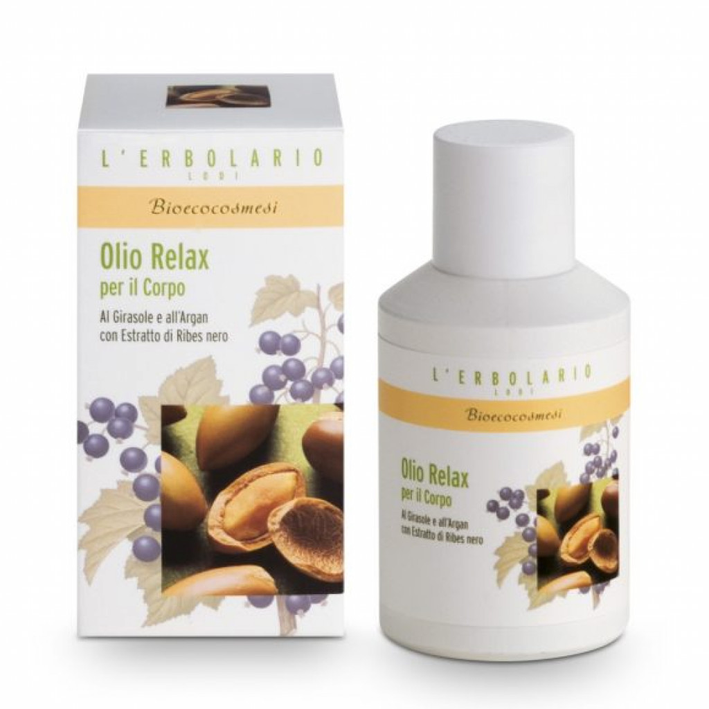 L'Erbolario Relaxing Body Oil With Sunflower and Argan with Extract of Blackcurrant