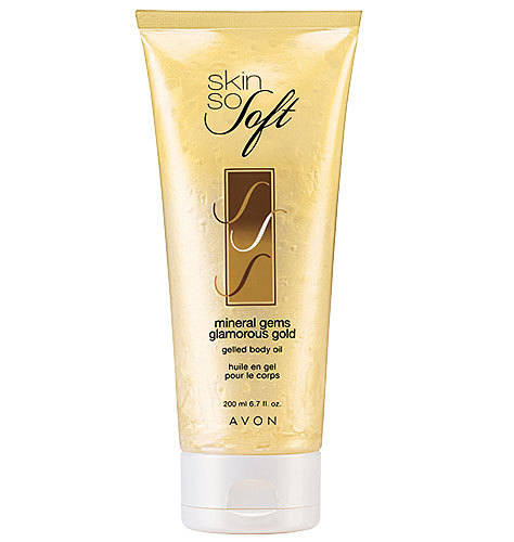Avon SKIN SO SOFT Mineral Gems Glamorous Gold Gelled Body Oil