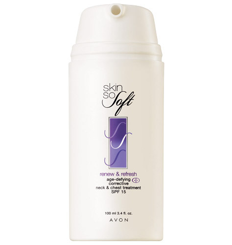 Avon SKIN SO SOFT Renew & Refresh Age-Defying Corrective Neck & Chest Treatment SPF 15