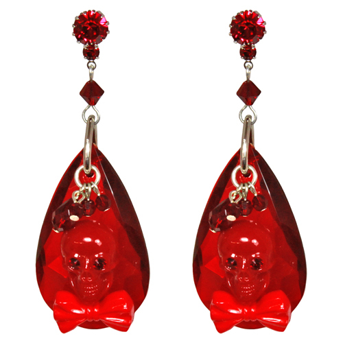 Tarina Tarantino "BLEEDING HEARTS" SKULL DROP EARRINGS