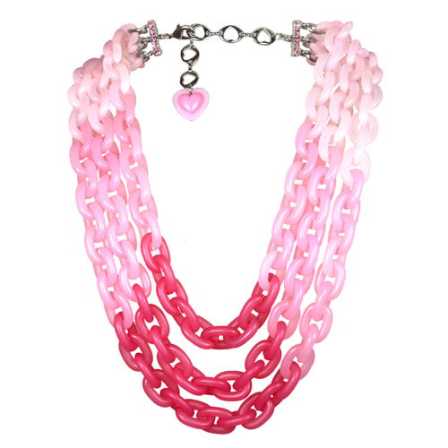Tarina Tarantino "I LOVE HEARTS" TRIPLE LUCITE CHAIN NECKLACE