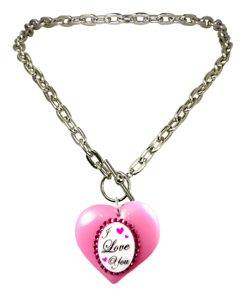 Tarina Tarantino "I LOVE YOU"/"I HATE YOU" HEART TOGGLE NECKLACE