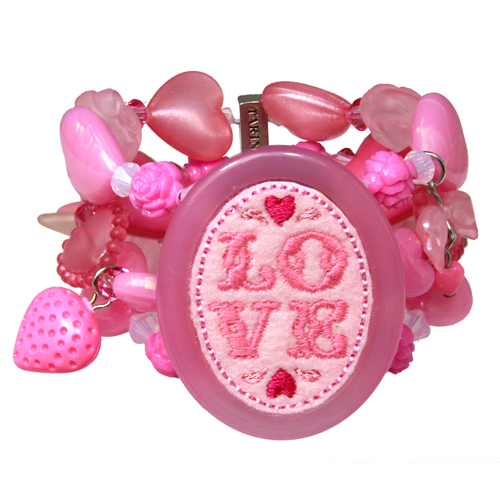 Tarina Tarantino "I LOVE HEARTS" TRIPLE-ROW CUFF BRACELET