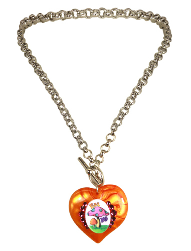 Tarina Tarantino "EAT ME" MUSHROOM HEART TOGGLE NECKLACE