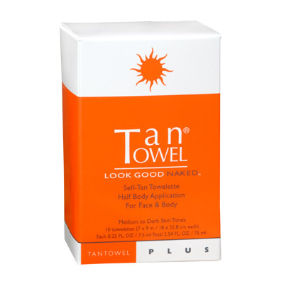 TanTowel Half Body Plus 10 Pk, For Medium to Dark Skin Tones