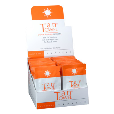 TanTowel Half Body Classic 50 Pk, For Fair to Medium Skin Tones