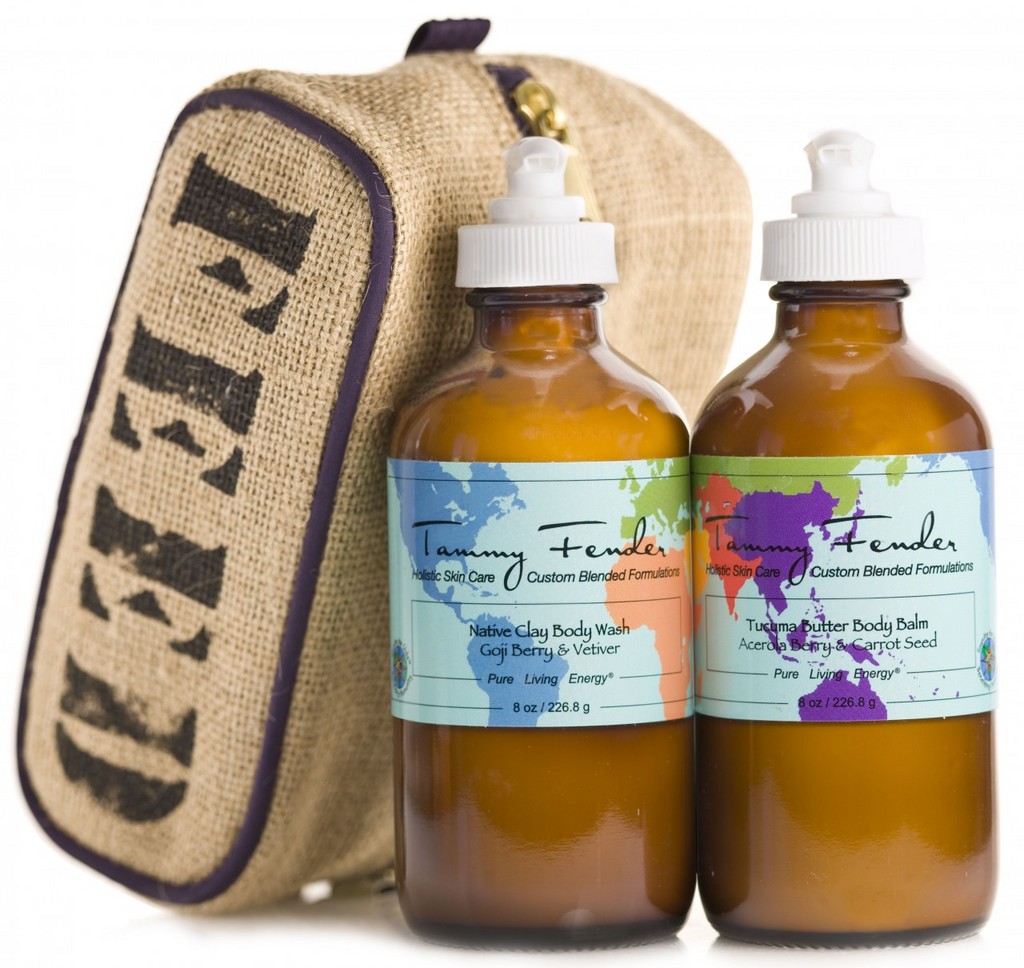 Tammy Fender Holistic Skin Care Limited Edition Native Clay Body Wash & Tucuma Butter Body Balm with FEED Travel Bag