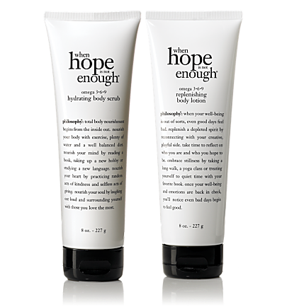 Philosophy When Hope Is Not Enough Omega 3-6-9 Hydrating Body Scrub And Replenishing Body Lotion