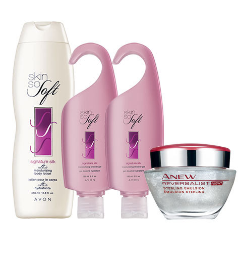 Avon ANEW REVERSALIST Night Sterling Emulsion & SKIN SO SOFT Signature Silk Collection