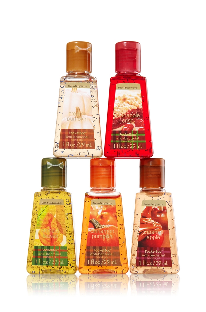Bath & Body Works Fall Treats Bundle Anti-Bacterial PocketBac® Sanitizing Hand Gel 5-Pack