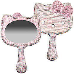 Hello Kitty Crystal Dipped Handheld Mirror Made With Swarovski Elements