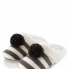 Bath & Body Works Accessories Mistle-Toes Slippers - Small/Medium Gray Stripe