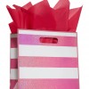Bath & Body Works Accessories Medium Gift Bag Pink Stripe