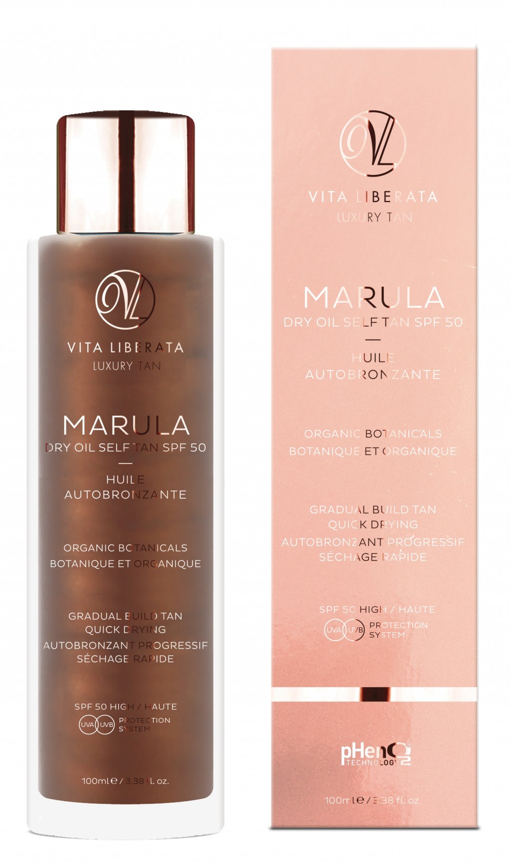 vita liberata marula self tan dry oil spf 50