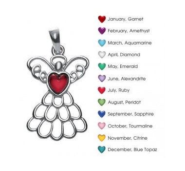 Avon Mary Birthstone Angel Necklace